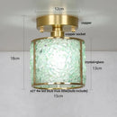 DecorBites™ Crystal Glass LED Ceiling Light Copper Canopy Nordic Modern Design