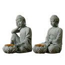 Sitting Buddhas Statue with Tealight Candle Holder Buddhas Figurine Sculpture Insenses Holder for Home and Garden Drop Shipping