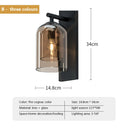 Luxury amber glass wall art light – bedroom amber & black sconce