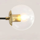DecorBites™ Black & Gold LED Chandelier: Modern E27 Glass Ball Lamp for Home Lighting
