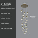 DecorBites™ Crystal Modern Chandelier for Living Room Luxury Loft LED Lighting Staircase Chandelier