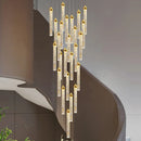 DecorBites™ Crystal Staircase Chandelier: Modern LED Living Room Lamp for Deluxe Home Decor