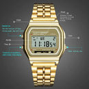 LED Digital Watch – Steel Strap Multifunction Sports Wristwatch