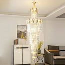 DecorBites™ Crystal Chandelier: Modern Minimalist Duplex Living Room Luxury Light