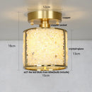 DecorBites™ Crystal Glass LED Ceiling Light Copper Canopy Nordic Modern Design