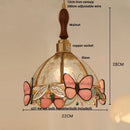 DecorBites™ Butterfly Pink LED Pendant Lamp Walnut Wood Glass Nordic Modern Home Decor