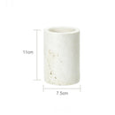 DecorBites™ Beige Travertine Marble Bathroom Set - Soap Dispenser Toothbrush Holder Tissue Box