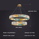 DecorBites™ Circle Steel LED Pendant Chandelier, Modern Dimmable Lighting for Living Room Home Decor