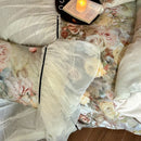 DecorBites™ Double Lace Ruffles Egyptian Cotton Thickened Bedding Set - Duvet Covers, Sheet, Pillowcases