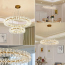 DecorBites™ Crystal Flower Chandelier: Modern Nordic Luxury LED Ceiling Lamp for Living Room