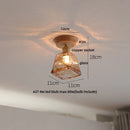 Modern white & brass ceramic led ceiling lamp bedroom lattice light