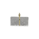 DecorBites™ Golden Thinker Ice Crystal Sculpture: Abstract Figure on Crystal Base