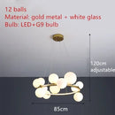 DecorBites™ Clear Glass LED Chandelier: Modern Nordic Hall Parlor Lighting Fixture