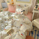 DecorBites™ Cartoon Pattern Cotton Fitted Sheet Set – Soft & Cozy Bedding for Adults & Kids