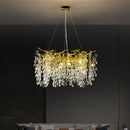 DecorBites™ Golden Crystal Tree Ceiling Chandelier, Luxury Aluminum Art Fixture