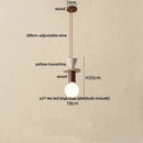 DecorBites™ LED Pendant Lights Bar Decor Yellow Travertine Stone Wood Hang Lamp