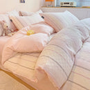 DecorBites™ Cotton Jacquard Bedding Set - Single Double Queen King Size Bedclothes