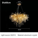 Modern gold crystal luxury ceiling chandelier for dining room