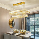 DecorBites™ Crystal Circle LED Chandelier: Dimmable Pendant Lighting for Modern Stairs