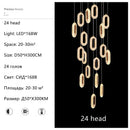 DecorBites™ Gold Acrylic Chandelier LED Pendant Light Modern Staircase Bedroom Living Room Decor