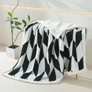 DecorBites™ Geometric Lamb Wool Blanket: Soft Multi-Purpose Sofa Cover for Autumn Winter