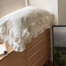 DecorBites™ Korean Princess Floral Lace Ruffles Bedspread Set with 100% Cotton Quilting