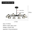 DecorBites™ Glass LED Chandelier: Modern Minimalist Copper Pendant Light for Living Room & Bedroom