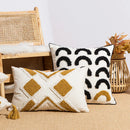 DecorBites™ Geometric Embroidery Boho Loop Tufte Cotton Canvas Cushion Cover 45x45/30x50cm