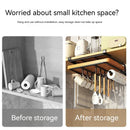 DecorBites™ Kitchen Rack: Cupboard Paper Towel Rags Hanger with Hooks