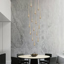 DecorBites™ Gold LED Chandelier for Duplex Villa Living Room and Staircase