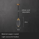 DecorBites™ Crystal Copper Pendant Lights Gold Home Decor Glass Hanging Lamp