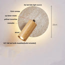 DecorBites™ Copper LED Wall Lamp: Modern Nordic Style Mirror Light with Travertine Switch