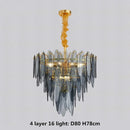 DecorBites™ Gold Metal Chain LED Pendant Lights for Modern Luxury Living Room
