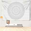 DecorBites™ Grey Mandala Tapestry Wall Hanging Psychedelic Hippie Art for Aesthetic Home Decor