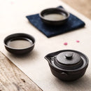 DecorBites™ Kung Fu Tea Set: Teapot, 2 Teacups, Travel Green Tea Cups, Ceramic Gaiwan