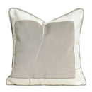 DecorBites™ Cappuccino Tone Geometry Embroidery Luxury Pillowcase 45x45cm Cream Khaki Gray