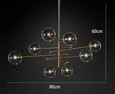 DecorBites™ Black Gold Glass LED Chandelier for Living Room Bedroom Restaurant