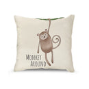 DecorBites™ Cartoon Animal Linen Pillowcase | Home Decor Throw Pillow Covers for Sofa