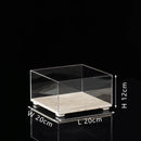 Acrylic Display Case on Travertine Base by DecorBites™ for Collectibles, Figurines, Desserts