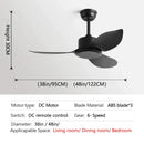 DecorBites™ 48" DC Remote Control Ceiling Fan Plastic Blade Bedroom Indoor Industry 220V