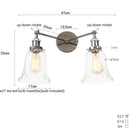 DecorBites™ 2 Head LED Wall Lamps Iron Glass Bedroom Stair Light Fixtures