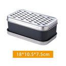 DecorBites™ Double-Sided Cheese Grater & Shredder with Container Lid - Stainless Steel Kitchen Tool
