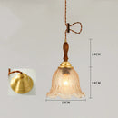 DecorBites™ Cracked Glass Copper Wooden Pendant Light for Home Indoor Living Room