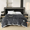 DecorBites™ Cozy Flannel Nap Blanket - Solid Color Warmth