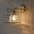 DecorBites™ Clear Glass LED Wall Sconce, Modern Rotating Bedside Lamp with Pull Chain & Copper Socket