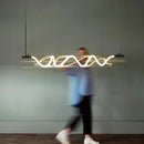 DecorBites™ Gold LED Chandelier: Nordic Minimalist Dimming Pendant Lights for Home Decor
