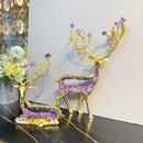 DecorBites™ Amethyst Deer Statue | Simulated Crystal Animal Sculpture for Home Décor
