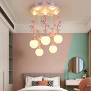 DecorBites™ Kids Ceiling Chandelier: Modern LED Pendant Light for Girls' Bedroom Decor