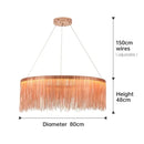 DecorBites™ LED Aluminum Tassel Chandelier: Modern Dimmable Light for Living Room, Hotel, Hall
