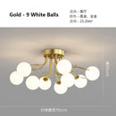 DecorBites™ Glass Bubble Ball LED Ceiling Light in Black Gold Crystal for Bedroom & Living Room